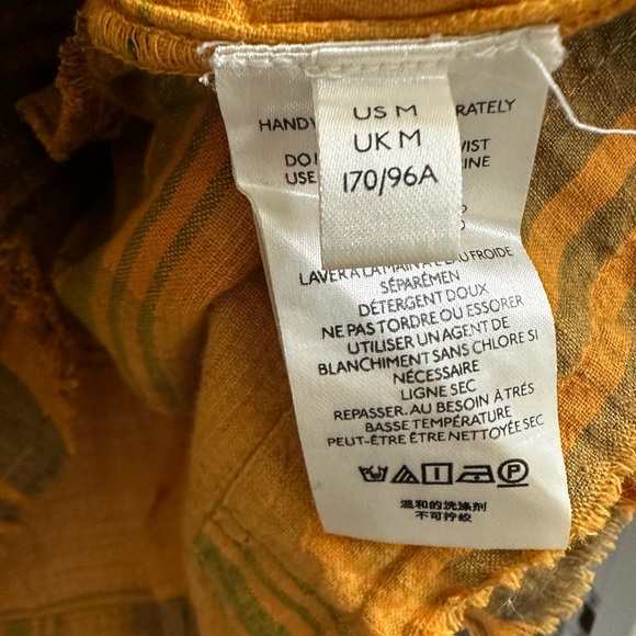 PILCRO Anthropologie Tangier Dress Tunic Shirt Mustard Yellow Plaid Size Med - Picture 11 of 12